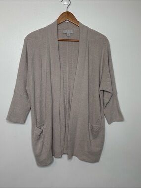 Barefoot Dreams Cardigan Beige Size Small 3/4 Sleeve Open